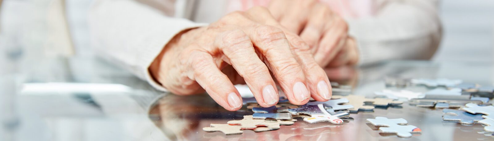 memory care hands and puzzle